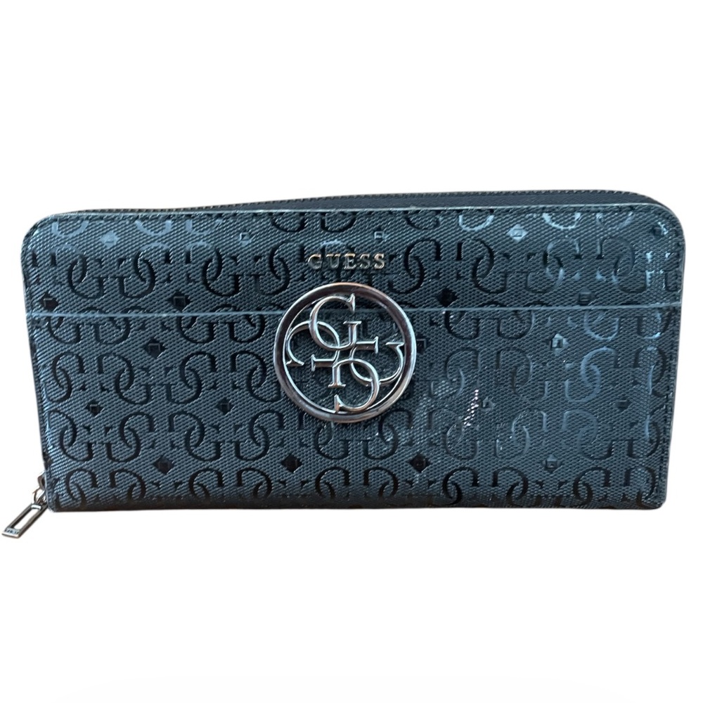 Guess Black Wallet with Gold Logo
